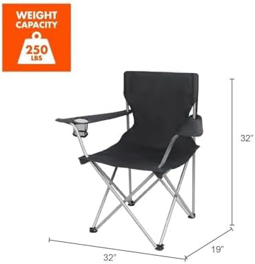 Quad folding portable chair with cup holder — photo 3