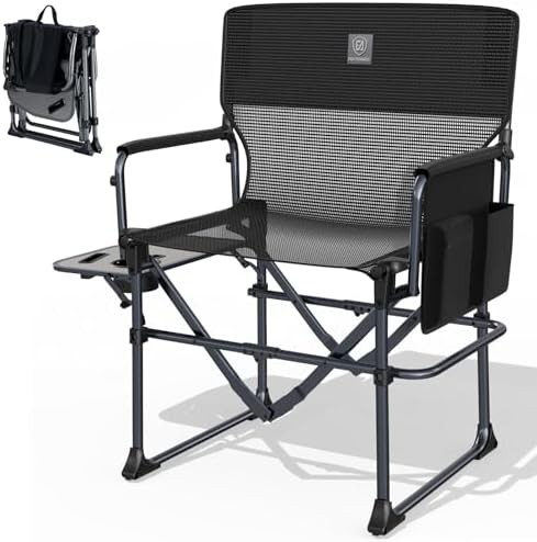 Breathable mesh directors chair in black