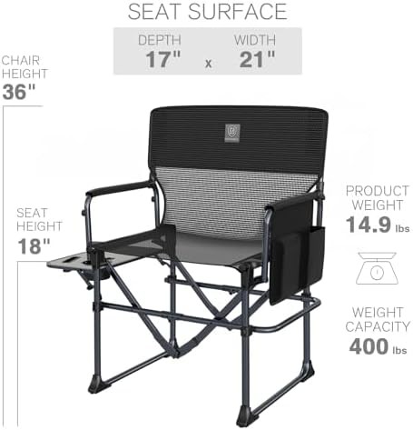 Breathable mesh directors chair in black — photo 3