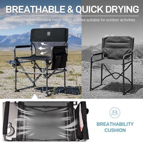 Breathable mesh directors chair in black — photo 4