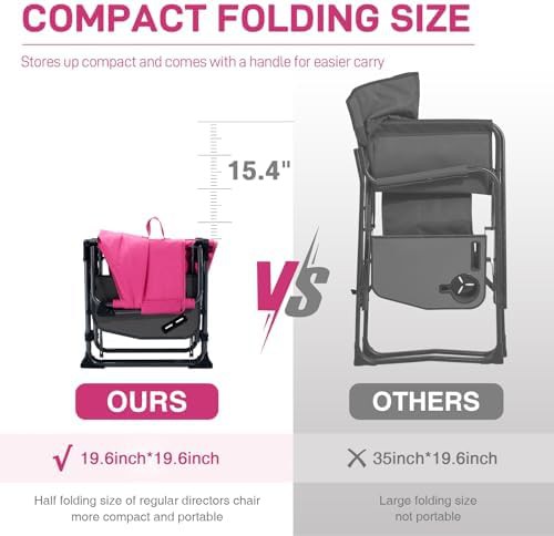 Pink directors chair with side table — photo 4