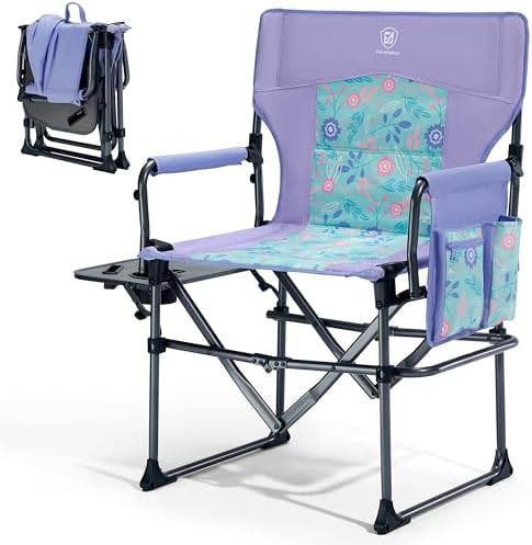 Purple directors chair with side table