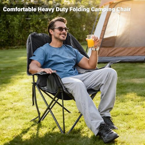 Oversized Black Heavy Duty Camping Chair — photo 4