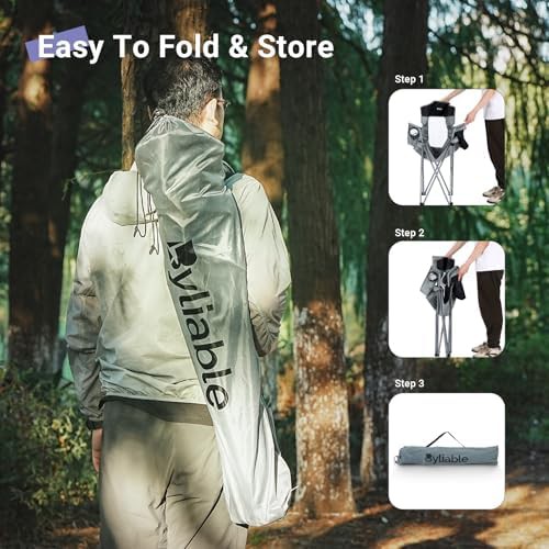 Gray portable lightweight folding lawn camp chair — photo 5