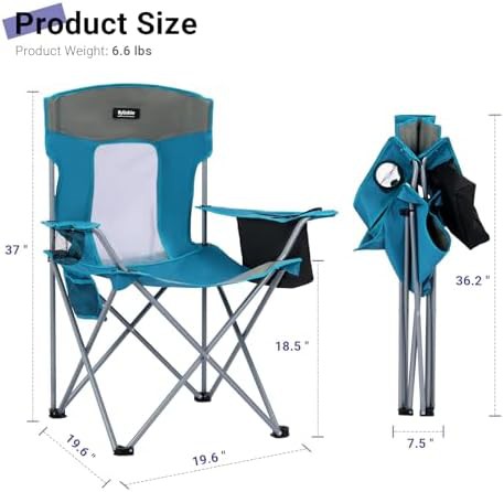 Blue outdoor portable lawn chair with cup holder — photo 3