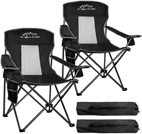 Two Pack Portable Mesh Folding Chairs