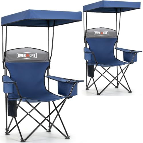 Two pack camping chairs with canopy