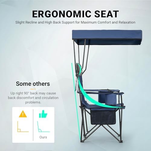 Two pack camping chairs with canopy — photo 5