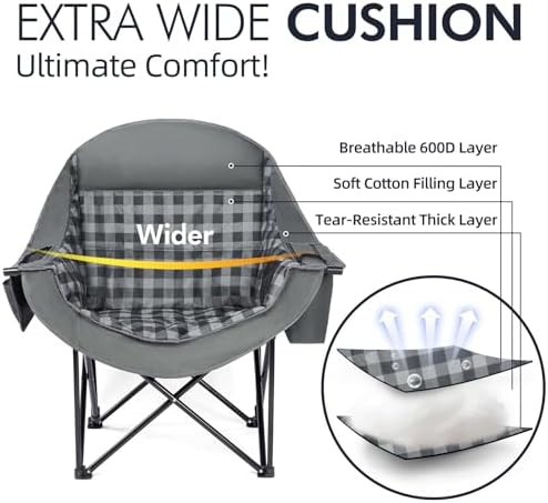 Padded heavy duty outdoor folding chair — photo 3
