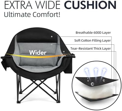 Heavy duty padded outdoor camping chair — photo 3