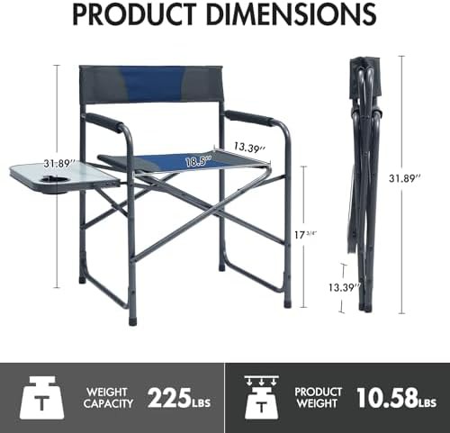 Blue and Grey Director Folding Chair — photo 3