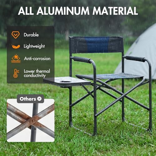 Blue and Grey Director Folding Chair — photo 4