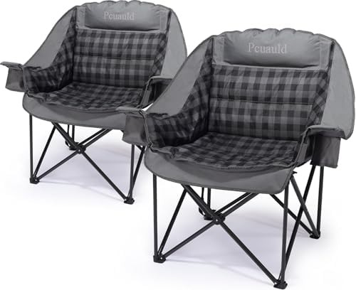 Two Pack Padded XL Folding Camp Chairs