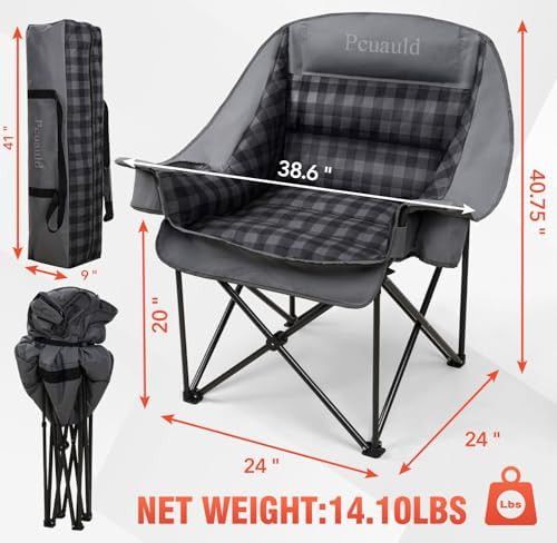 Two Pack Padded XL Folding Camp Chairs — photo 3