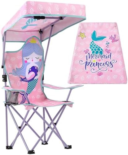 Mermaid pattern kids outdoor folding camping chair