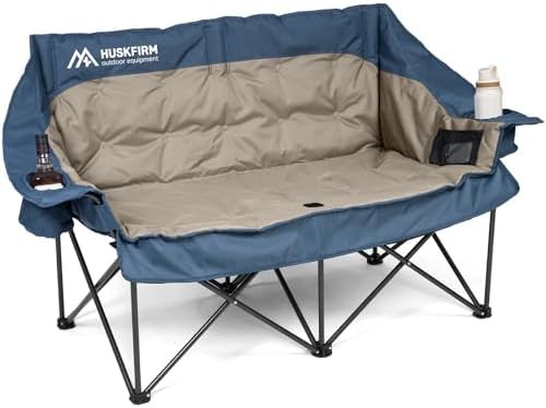 Blue oversized double camping chair for adults