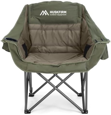 Green padded oversized single camping chair