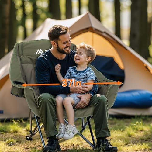 Green padded oversized single camping chair — photo 4
