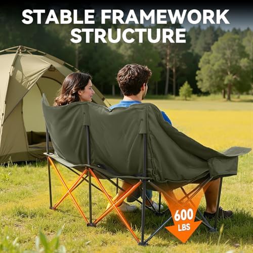 Green oversized double camping chair for adults — photo 4