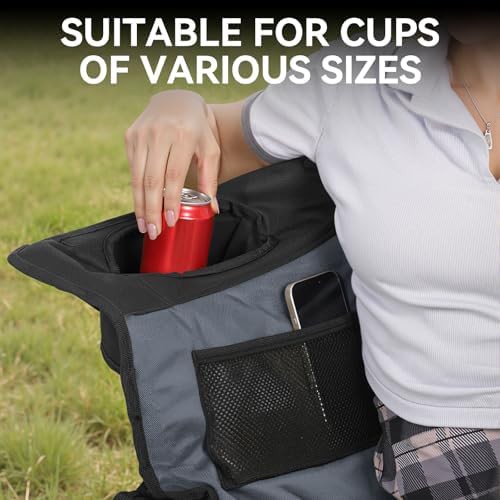 Black padded double camping chair for adults — photo 5