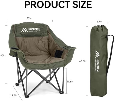 Green padded 2 pack camping chairs 450 lbs — photo 3
