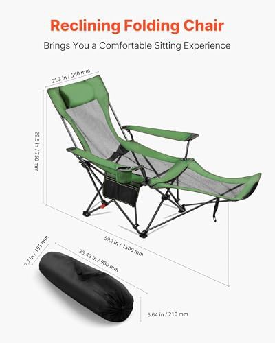 Green Mesh Reclining Camp Chair — photo 3