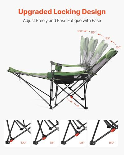 Green Mesh Reclining Camp Chair — photo 5