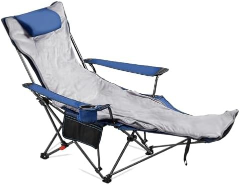 Reclining Beach Chair with Plush Cushion