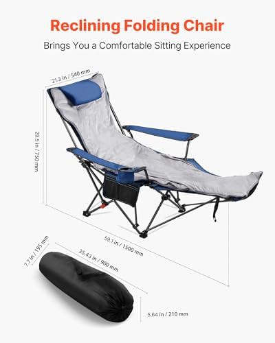 Reclining Beach Chair with Plush Cushion — photo 3