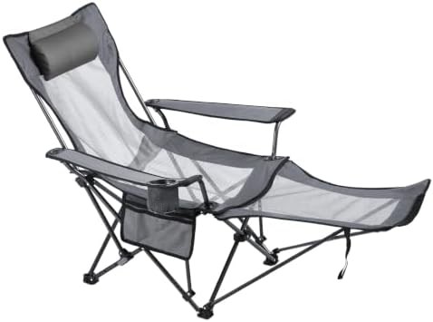 Gray Reclining Lounger with Adjustable Footrest