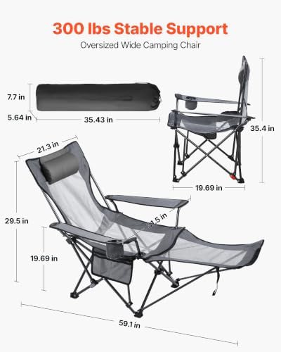 Gray Reclining Lounger with Adjustable Footrest — photo 3