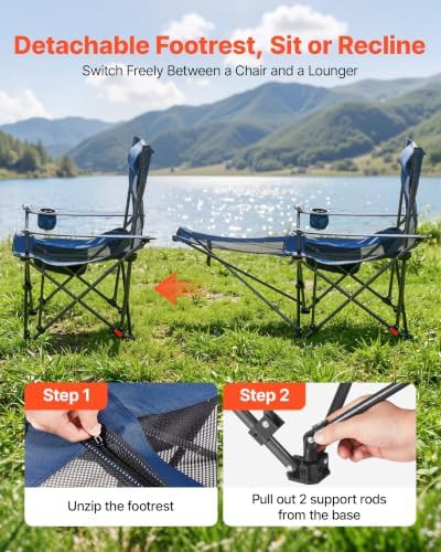 Blue Reclining Mesh Lounger with Footrest — photo 5
