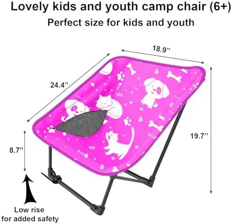 Pink Kids Portable Camping Chair — photo 3