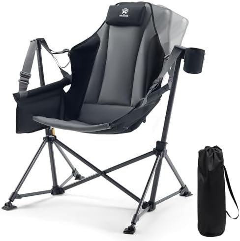 Black padded oversized hammock swing chair
