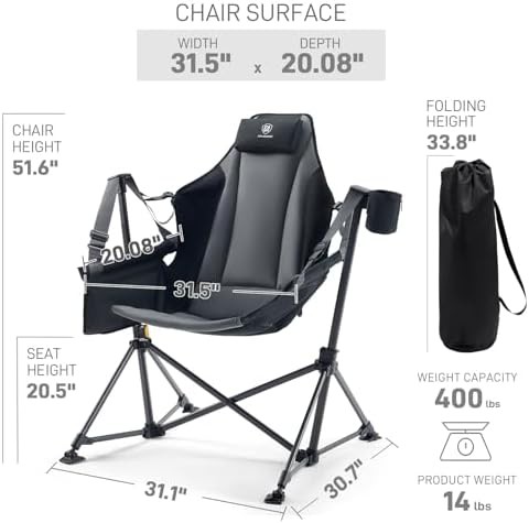 Black padded oversized hammock swing chair — photo 3