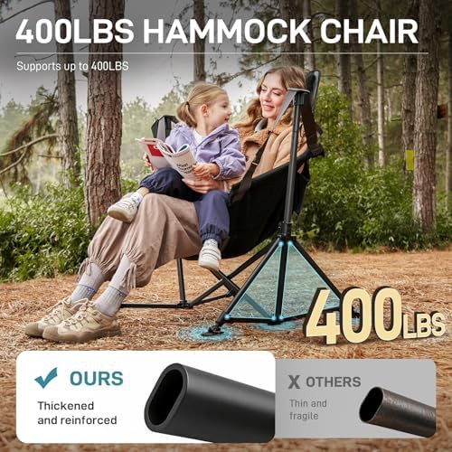 Black padded oversized hammock swing chair — photo 4