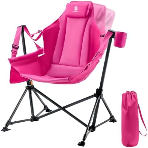 Pink padded oversized hammock swing chair