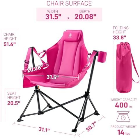 Pink padded oversized hammock swing chair — photo 3