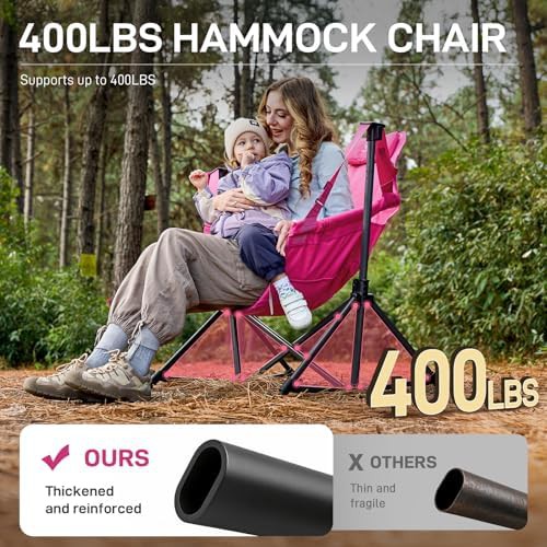 Pink padded oversized hammock swing chair — photo 4