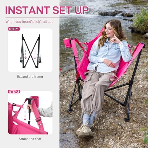 Pink padded oversized hammock swing chair — photo 5