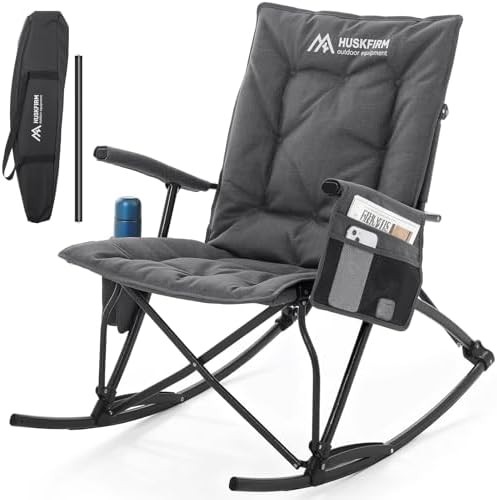 Black oversized folding rocking camping chair