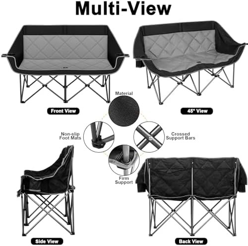 Double person folding camping loveseat — photo 4