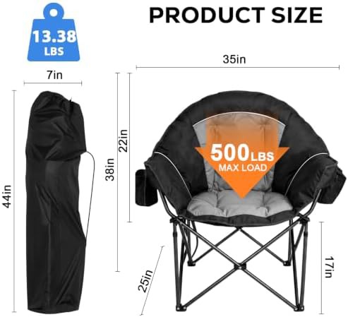 Oversized padded heavy duty folding chair — photo 3