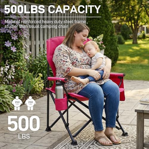 Pink heavy duty folding quad chair — photo 3