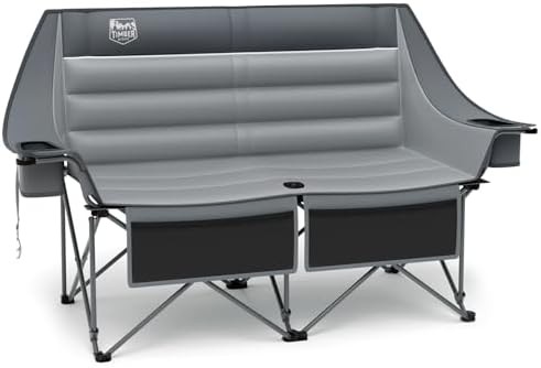 Padded double camping chair heavy duty couch