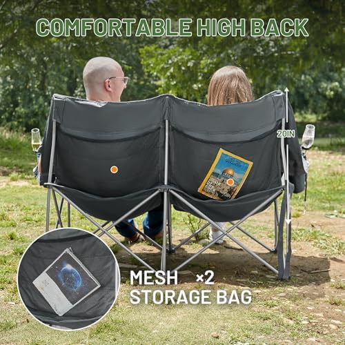 Padded double camping chair heavy duty couch — photo 5