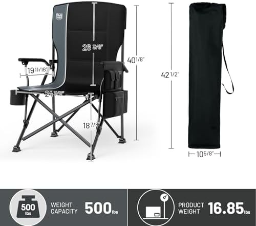 Oversized folding camping chair with high back — photo 3