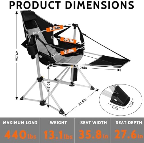 Aluminum hammock swing chair with footrest — photo 3