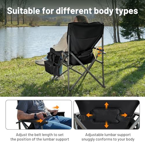 Aluminum oversized camping chair with lumbar support — photo 5
