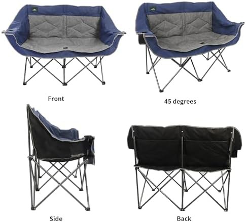 Blue portable double loveseat camping chair — photo 4